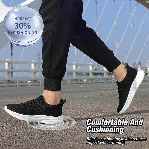 ⚡Men Black Fashion Mesh Non Slip Lightweight Workout Breathable Gym Sneakers - Picture 5 of 6